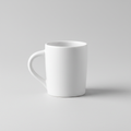 Matte white ceramic coffee mug on a light background